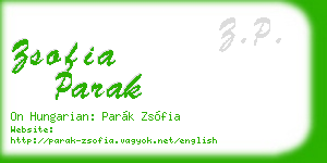 zsofia parak business card